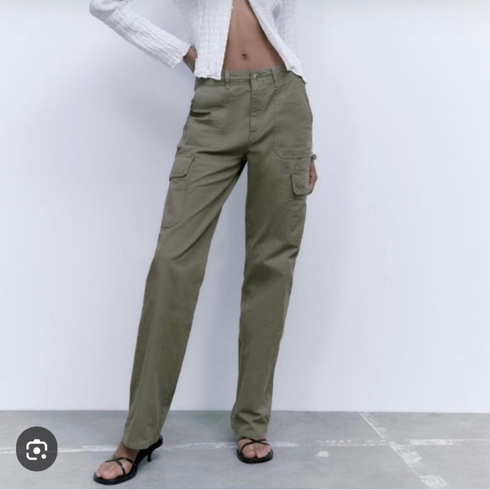 Zara Olive Green Cargo Pants